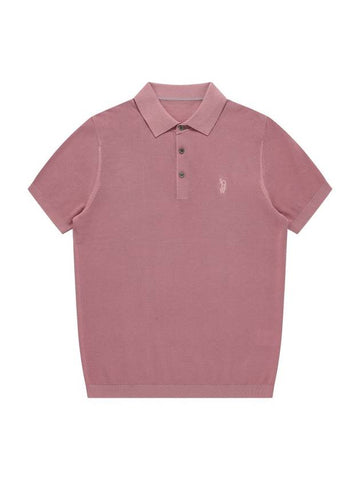 Men's Polo Pique Short Sleeve Knit Dark Pink SW23ESW03DP - SOLEW - BALAAN 1