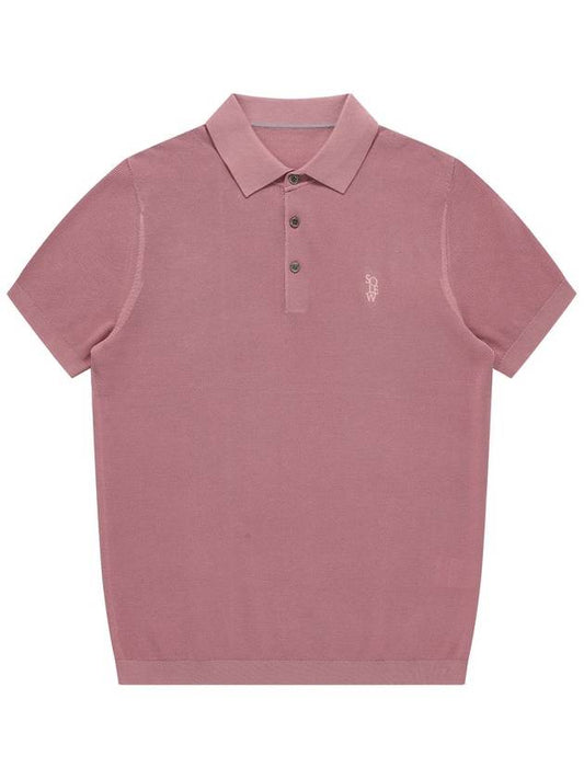 Men's Polo Pique Short Sleeve Knit Dark Pink SW23ESW03DP - SOLEW - BALAAN 2