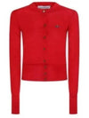 Bea Embroidered Logo Cardigan Red - VIVIENNE WESTWOOD - BALAAN 2