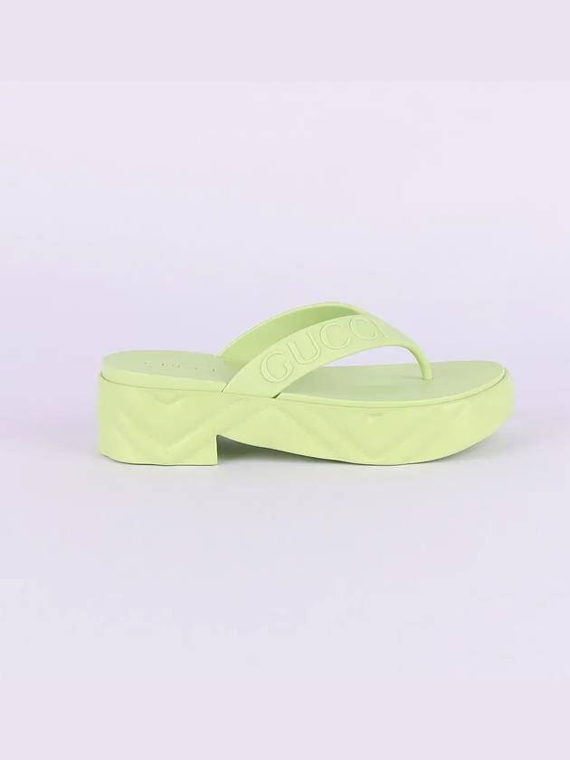 Women's Logo Thong Platform Flip Flops Green - GUCCI - BALAAN 3