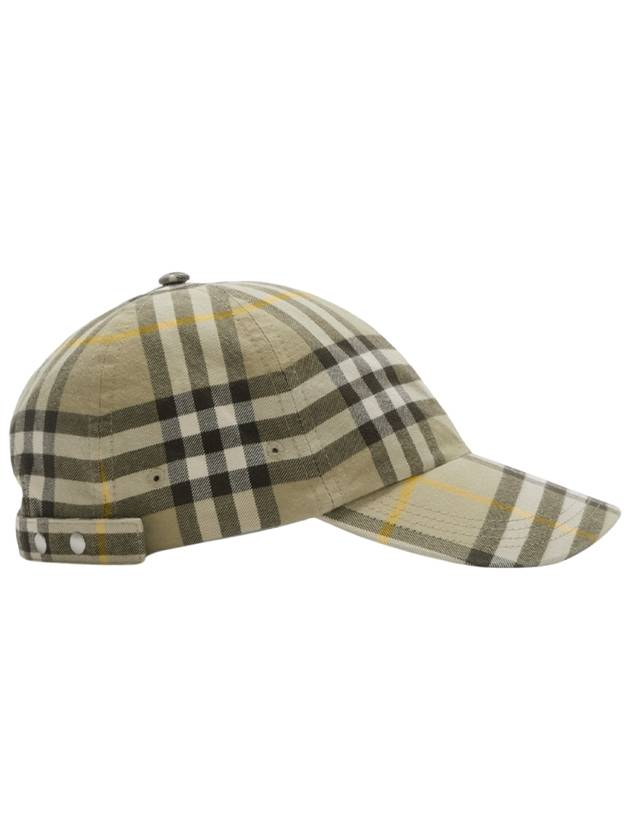 Check Cotton Base Ball Cap Beige - BURBERRY - BALAAN 3