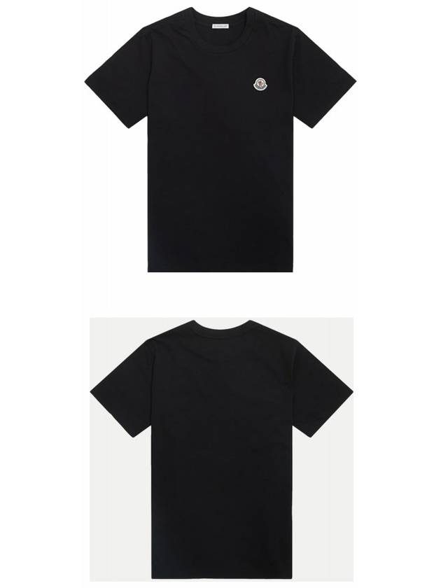 Men's Logo Cotton Short Sleeve T-Shirt Black - MONCLER - BALAAN 5