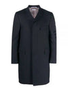 Men's Plain Weave 4 Bar Chesterfield Over Single Coat Dark Blue - THOM BROWNE - BALAAN 2