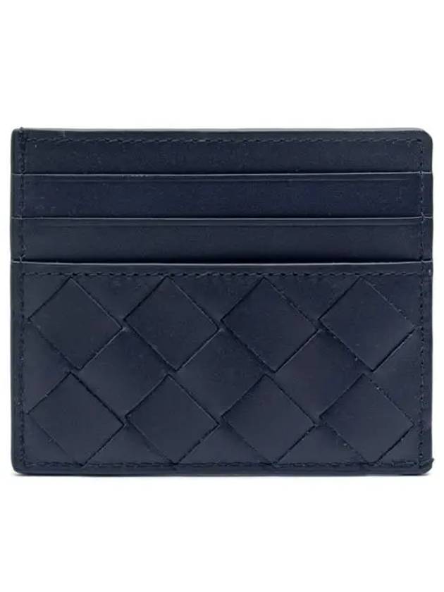 Intrecciato Leather Card Wallet Dark Navy - BOTTEGA VENETA - BALAAN 3