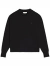 Heart Logo Tone On Tone Sweatshirt Black - AMI - BALAAN 2