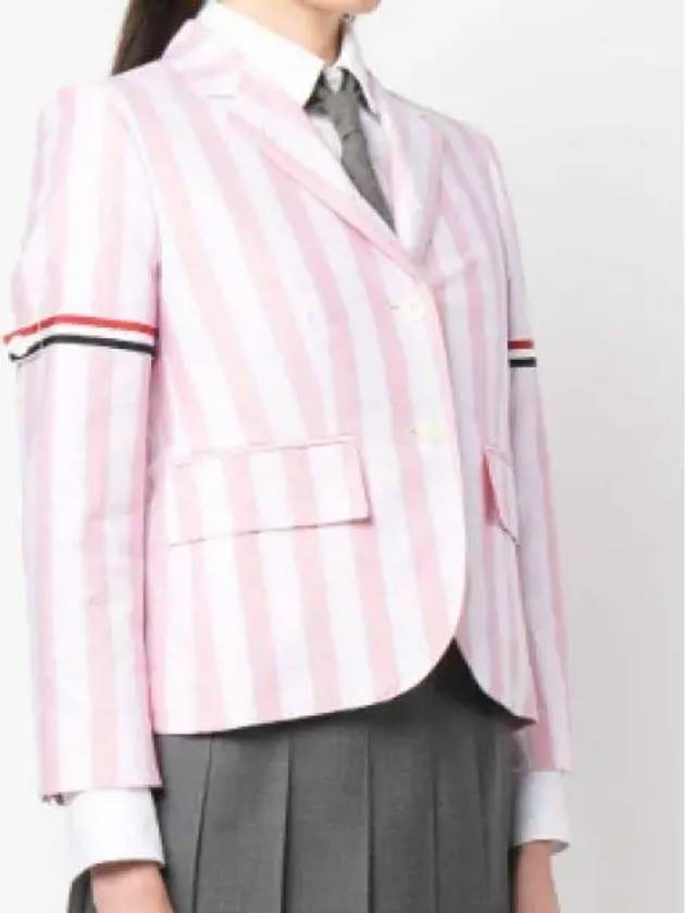 High Armhole RWB Arm Banding Striped Jacket Pink - THOM BROWNE - BALAAN 2