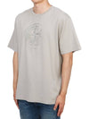 Men's Logo Print Crew Neck Short Sleeve T-Shirt Grey - STONE ISLAND - BALAAN 3