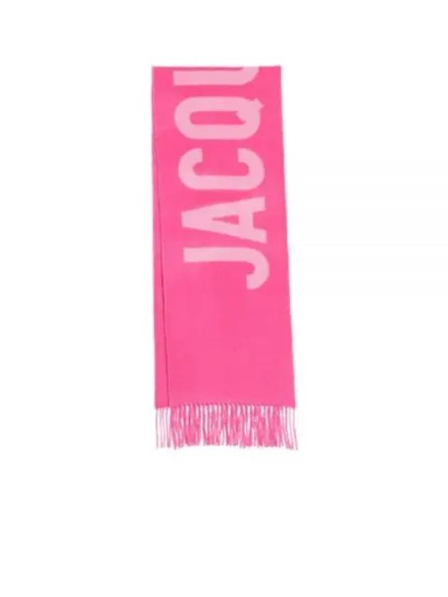 Lecharpe Fringe Logo Virgin Wool Muffler Pink - JACQUEMUS - BALAAN 2