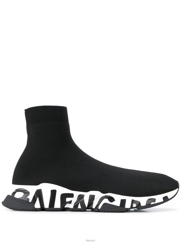 Speed Midsole Graffiti High Top Sneakers White Black - BALENCIAGA - BALAAN 3