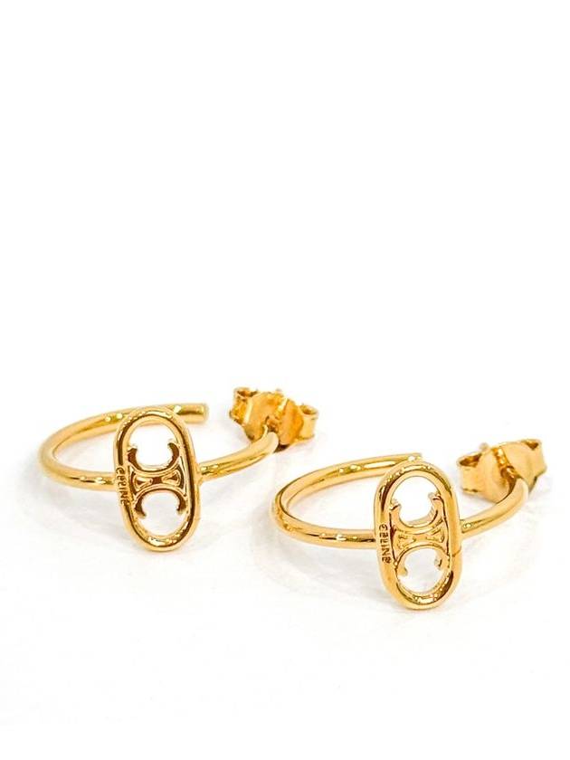 OS Women s Triomphe Asymmetric Hoop Earrings Gold - CELINE - BALAAN 2