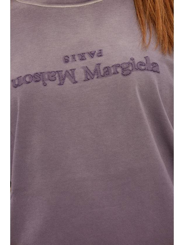 Reverse Logo Short Sleeve T-Shirt Washed Purple - MAISON MARGIELA - BALAAN 6