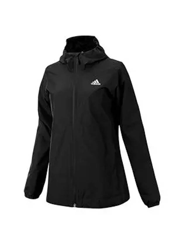 Women's Essentials Rain Ready Hooded Jacket Black - ADIDAS - BALAAN 3