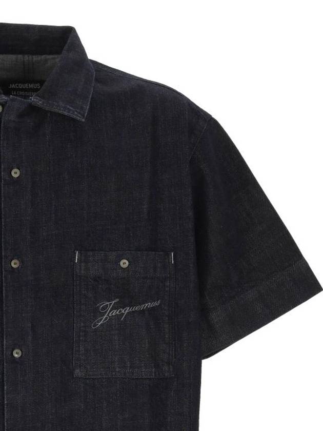 The Aloe De-Nimes Denim Short Sleeve Shirt Navy - JACQUEMUS - BALAAN 3