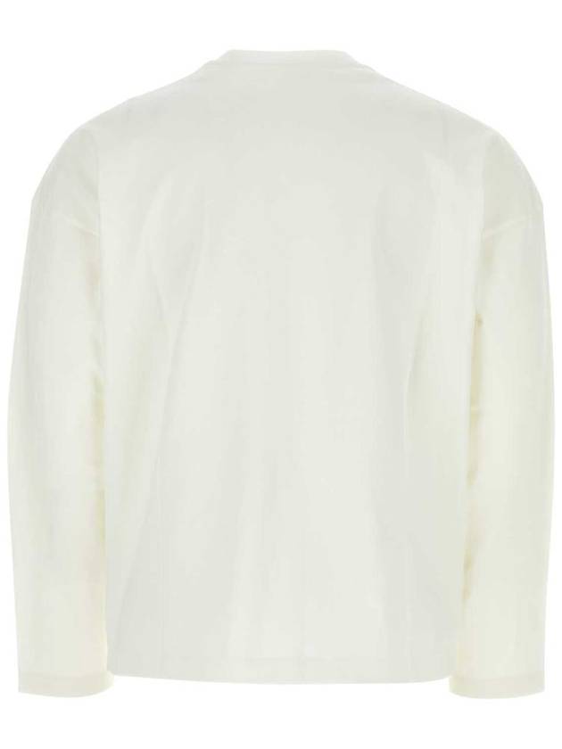 Logo Print Cotton Long Sleeve T-Shirt White - JIL SANDER - BALAAN 3