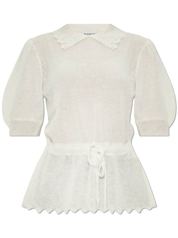 Munthe Knit Top, Women's, White - MUNTHE - BALAAN 1