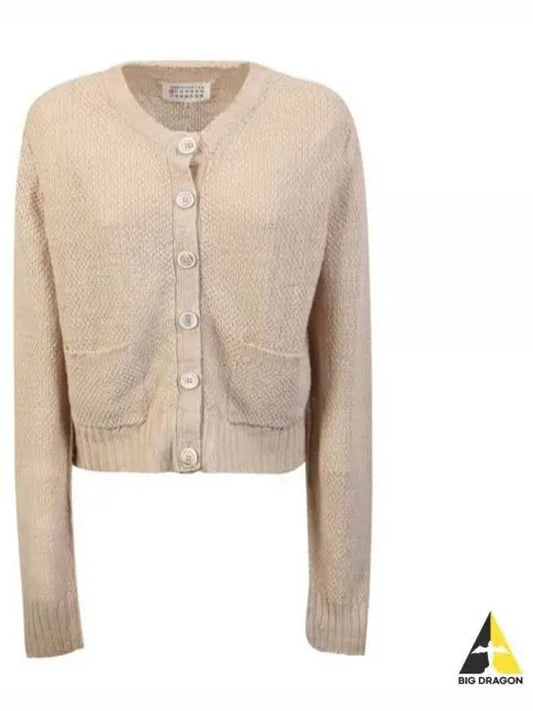 Hemp Basket Weave Knit Cardigan Beige - MAISON MARGIELA - BALAAN 2