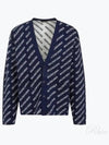 Mini Allover Logo Knit Cardigan Blue - BALENCIAGA - BALAAN 2