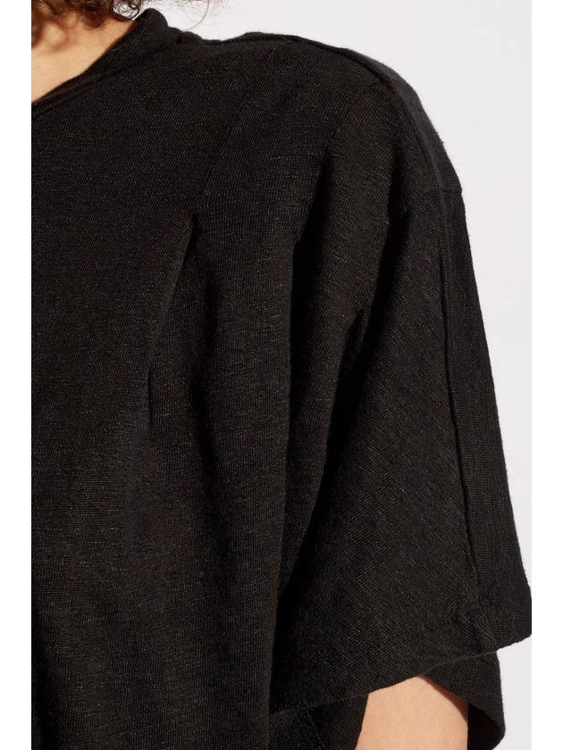 Marant Etoile ‘Kyanza’ Linen T-shirt, Women's, Black - ISABEL MARANT ETOILE - BALAAN 5