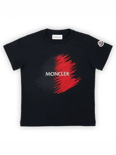 Kids Infant Scribble Logo Short Sleeve Navy 8C00022 89AFV 778 8 10A 270136 1053840 - MONCLER - BALAAN 1