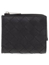 Intrecciato Bifold Calfskin Half Wallet Black - BOTTEGA VENETA - BALAAN 2