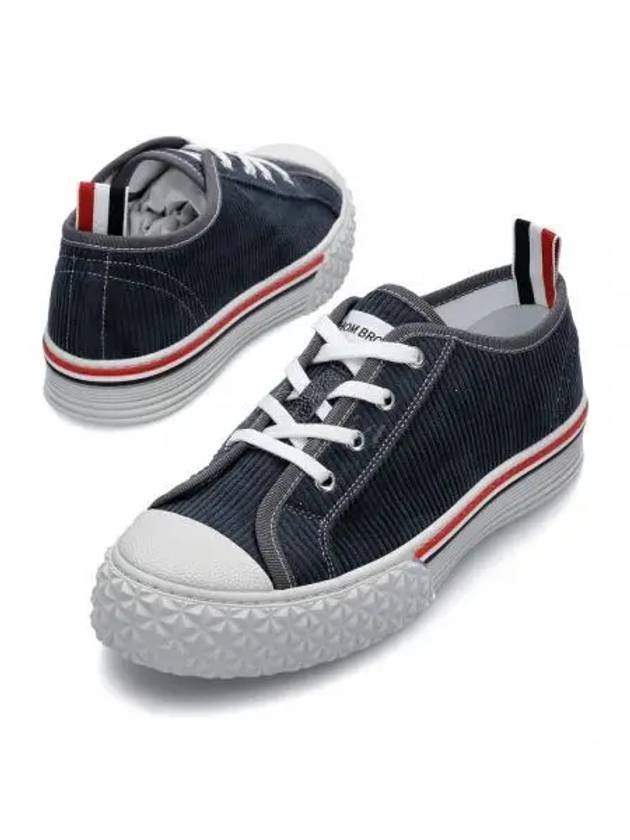 Men's RWB Sole Cotton Low Top Sneakers Navy - THOM BROWNE - BALAAN 2