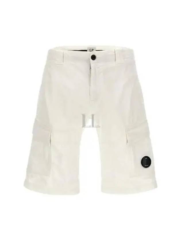 Lens Wappen Cotton Cargo Shorts White - CP COMPANY - BALAAN 2