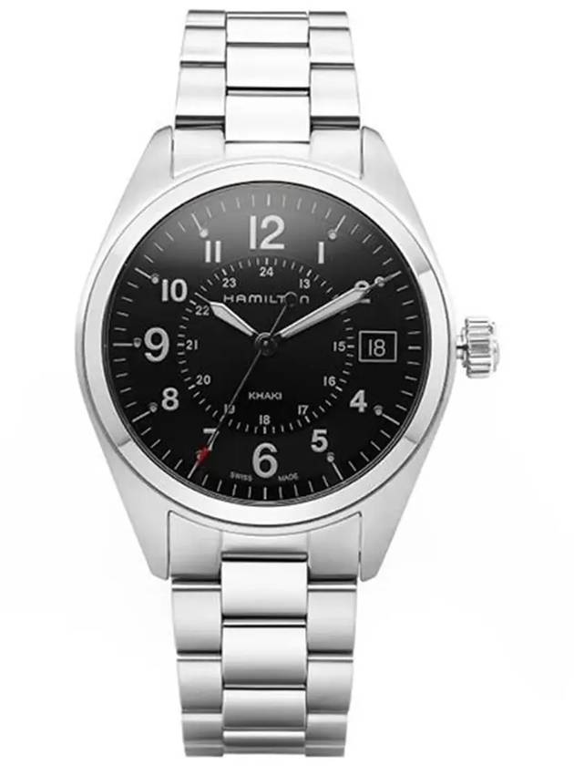 Khaki Field 40MM Silver Metal Watch Black - HAMILTON - BALAAN 5