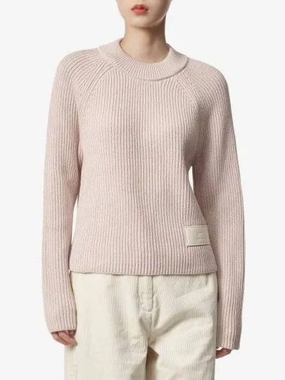 Logo Patch Label Knit Top Powder Pink - AMI - BALAAN 2