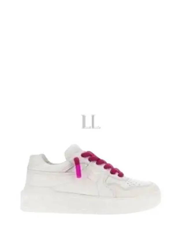 One Stud Leather Low Top Sneakers White - VALENTINO - BALAAN 2