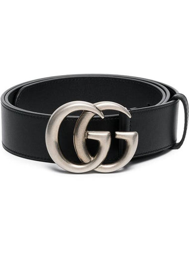 Double G Buckle Leather Belt Black - GUCCI - BALAAN 1