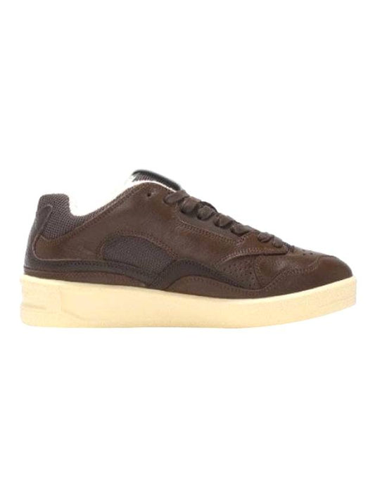 Basket Leather Low Top Sneakers Brown - JIL SANDER - BALAAN 1
