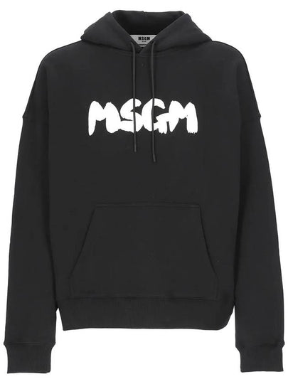 Lettering Logo Print Hoodie Black - MSGM - BALAAN 2