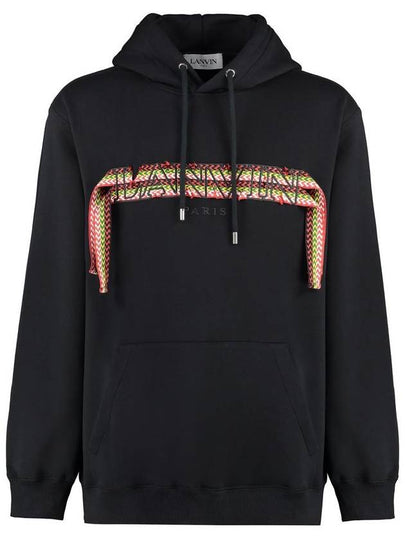 Logo Applique Oversized Fit Hoodie Black - LANVIN - BALAAN 2