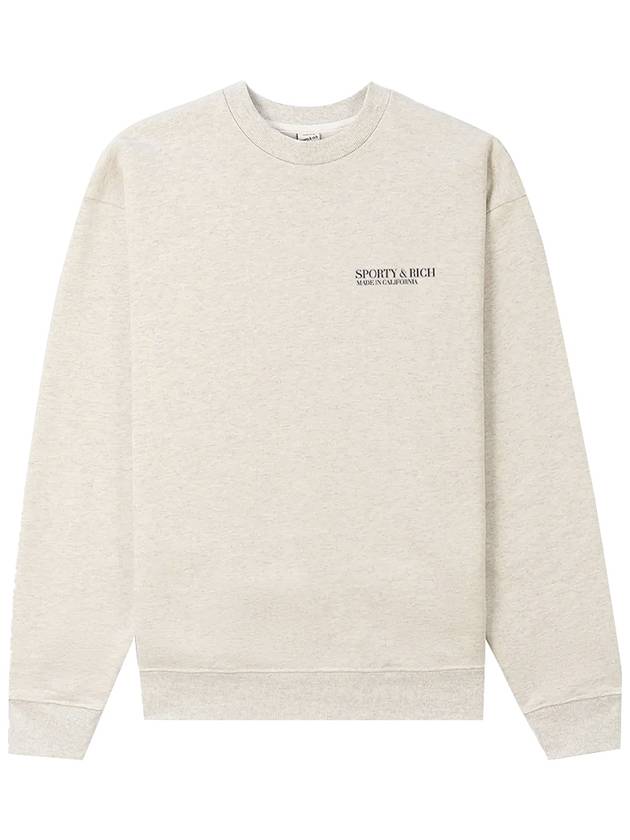 California Crew Neck Sweatshirt Heather Oatmeal Beige - SPORTY & RICH - BALAAN 1