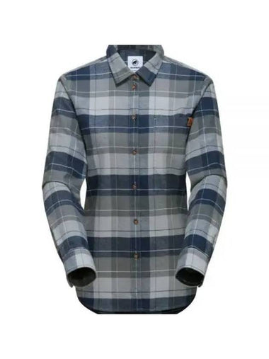 Trovat Check Long Sleeve Shirt Steel Navy - MAMMUT - BALAAN 1