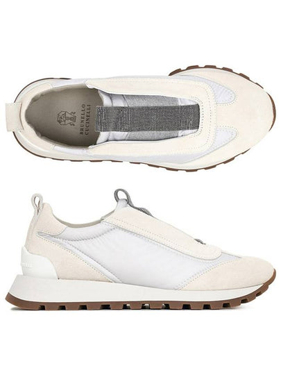 Suede Techno Runner Low Top Sneakers White - BRUNELLO CUCINELLI - BALAAN 2