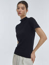 Half Turtleneck Short Sleeve Black - MANAVIS7 - BALAAN 1