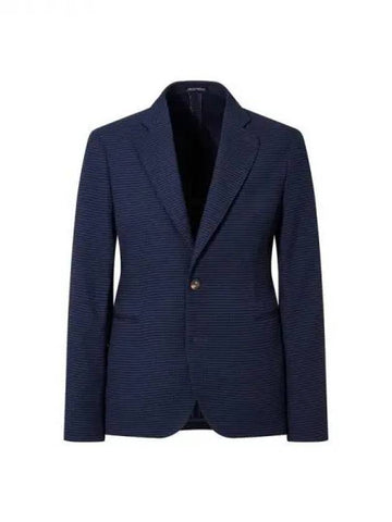 Men s Wool Blend Textured Single Jacket Navy 271966 - EMPORIO ARMANI - BALAAN 1