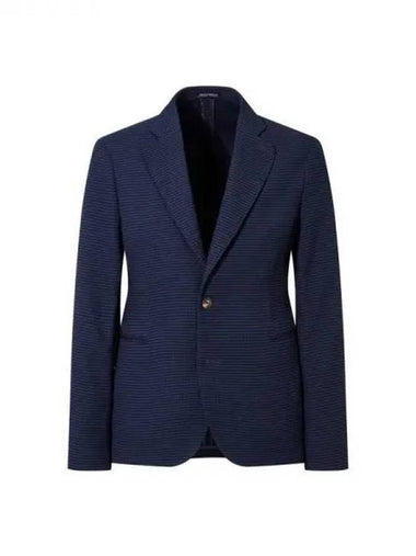 Men s Wool Blend Textured Single Jacket Navy 271966 - EMPORIO ARMANI - BALAAN 1