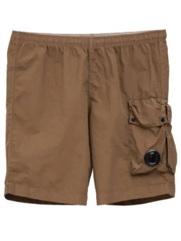 Lens Wappen Nylon Swim Shorts Brown - CP COMPANY - BALAAN 2