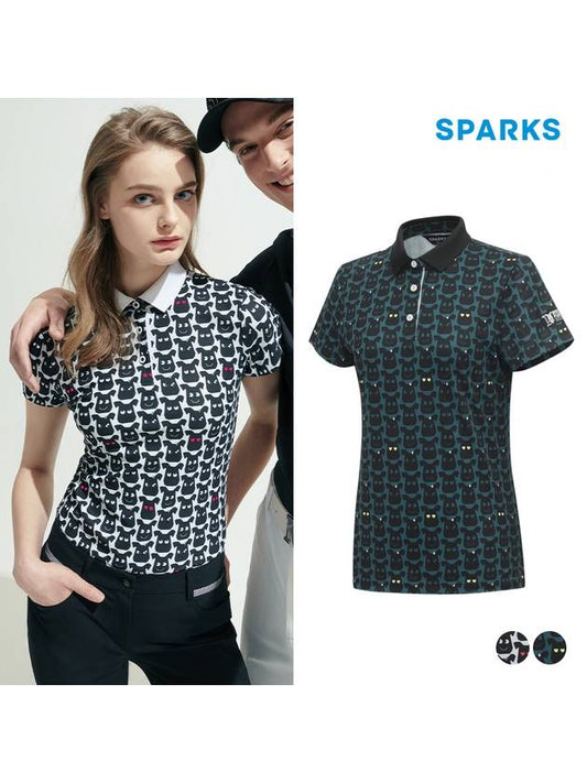 character spandex pattern short sleeve PK collar t-shirt SL2LTS031 - SPARKS - BALAAN 1