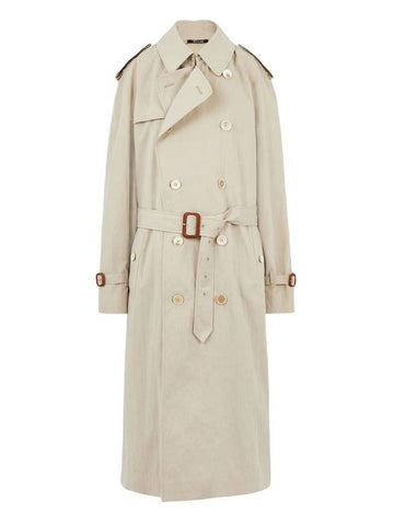 Double-Breasted Trench Coat Beige - MAISON MARGIELA - BALAAN 1