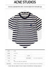 Face Patch Striped Short Sleeve T-Shirt Navy - ACNE STUDIOS - BALAAN 3