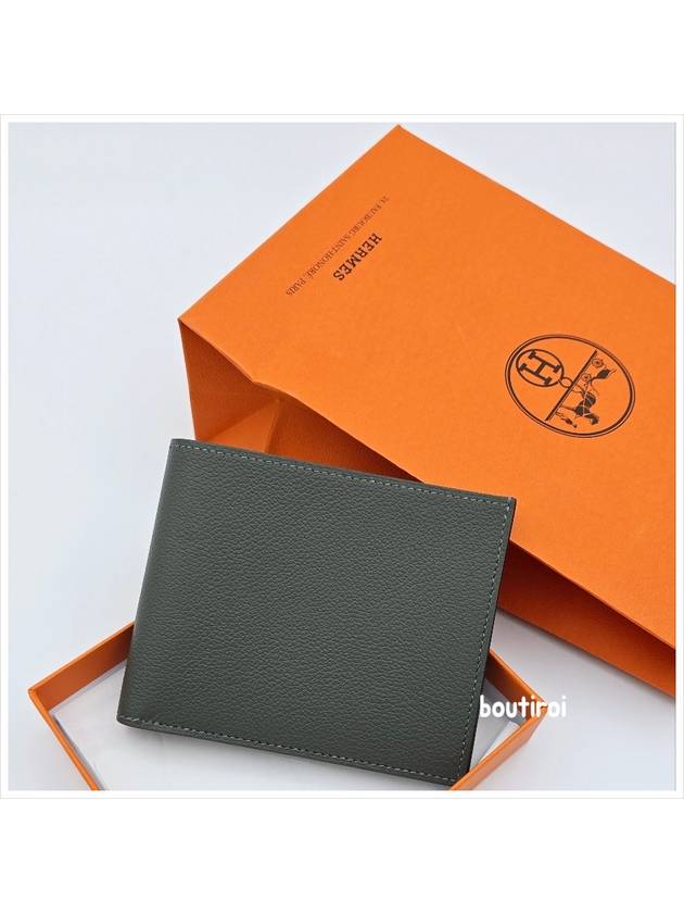 Citizen Twill Compact Wallet Evercolor Gris Meyer Bleu De France Bleu Saphir Grey - HERMES - BALAAN 2