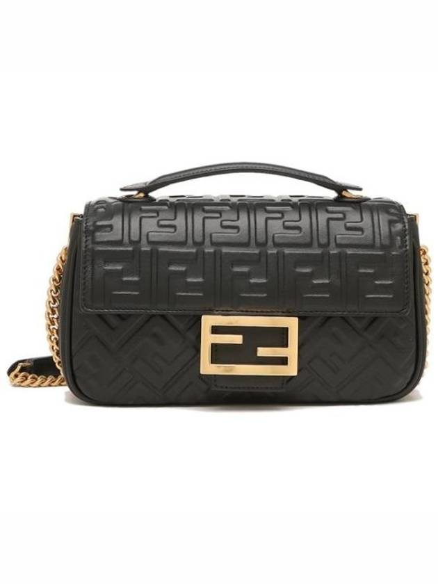 Baguette Medium Nappa Leather Chain Shoulder Bag Black - FENDI - BALAAN 2