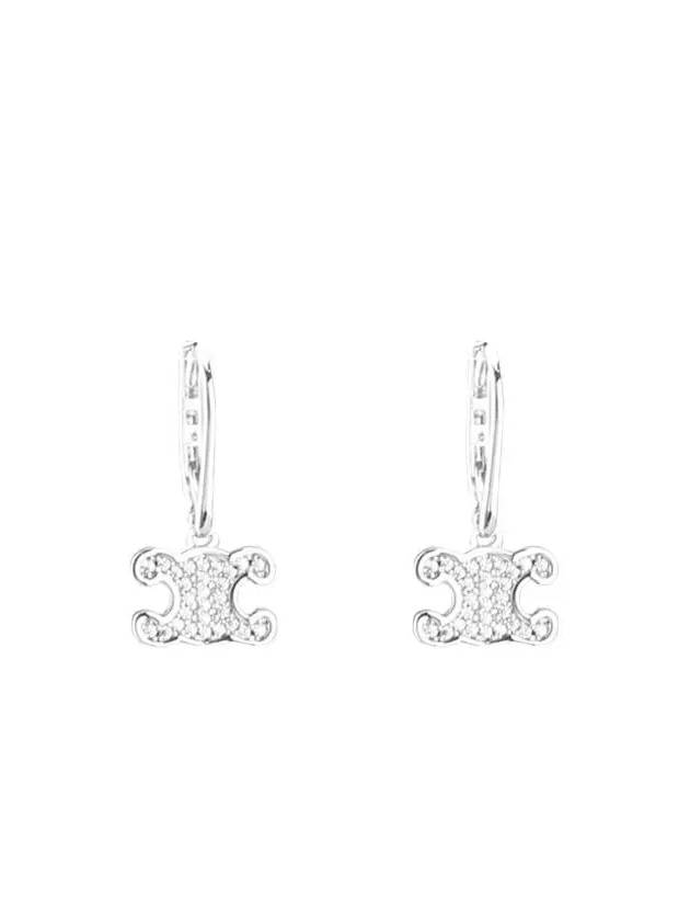 Triomphe Rhinestone Earrings Silver - CELINE - BALAAN 2