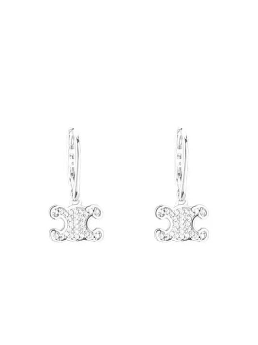 Triomphe Rhinestone Earrings Silver - CELINE - BALAAN 2