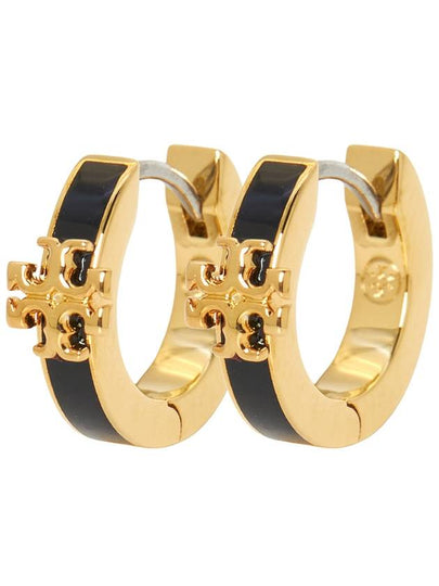 Women's Kira Huggie Hoop Earrings Black - TORY BURCH - BALAAN 2