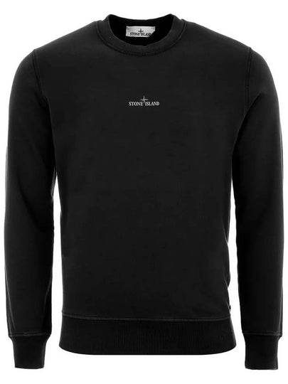 Logo Cotton Fleece Sweatshirt Black - STONE ISLAND - BALAAN 2