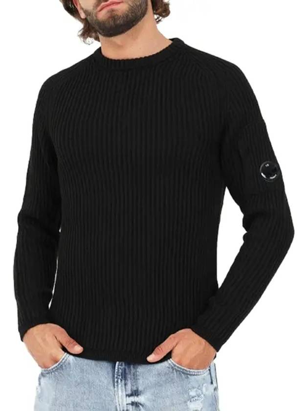 Ribbed Wool Blend Knit Top Black - CP COMPANY - BALAAN 3